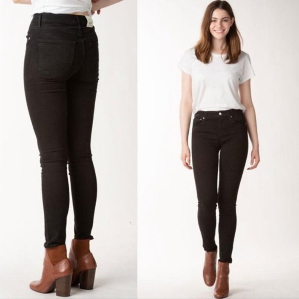 AGOLDE High Rise Filter Free Skinny Denim Jeans Black 31
